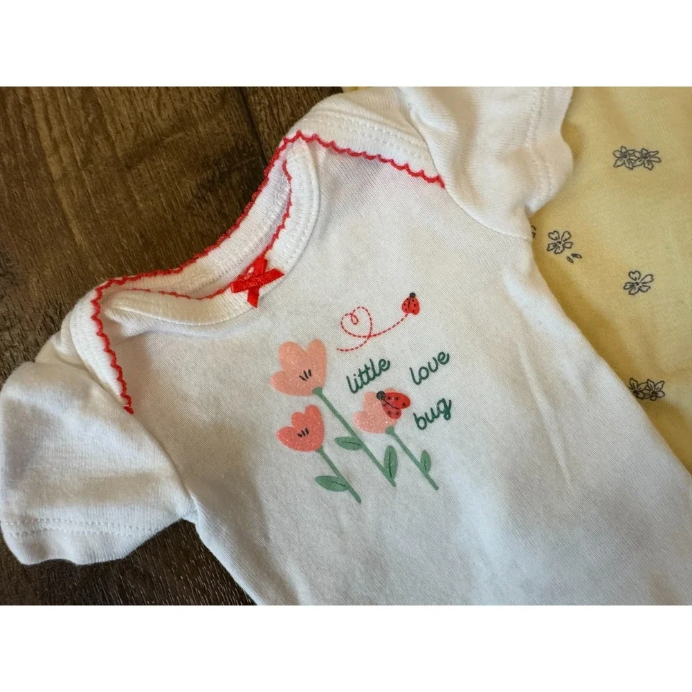 Preemie‎ Baby Girl Bodysuits Short Sleeve Shirts Outfits Summer Lot Cute Bundle